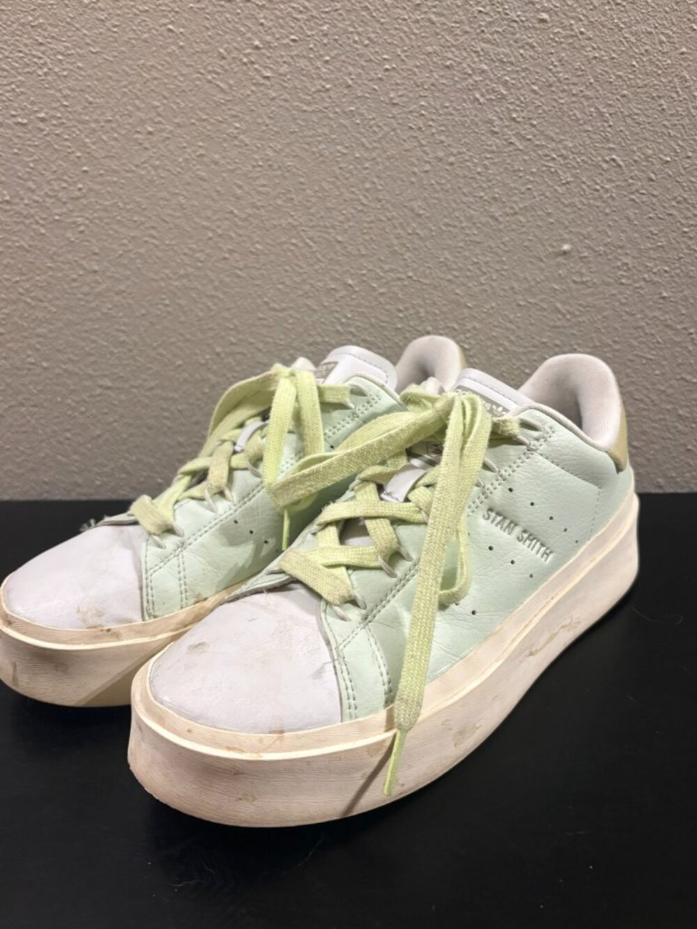 Adidas Stan Smith Bonega Mint Green White Platform Sneakers Women's Size 8 GY934